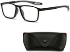 Reading Glasses Men, Sports Ultra-Light Anti-Blue Light Presbyopic Glasses (250x,Black)