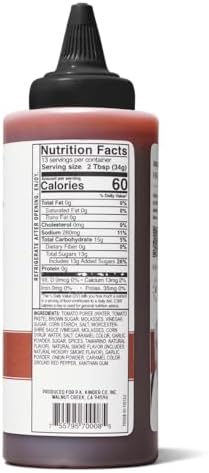 KINDERS Organic Hickory Brown Sugar BBQ Sauce, 16 OZ