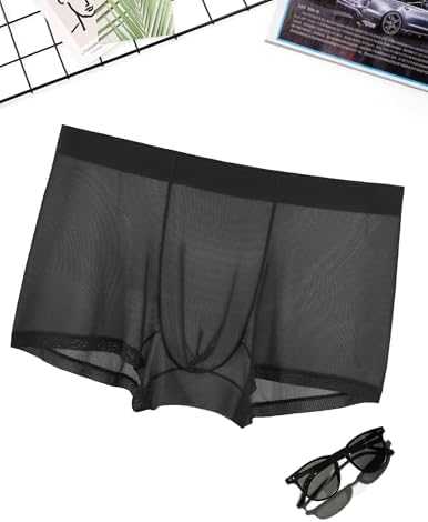 Avidlove Mens Underwear Trunk Breathable Mesh Boxer Briefs Sexy Lingerie Boxer Shorts for Men