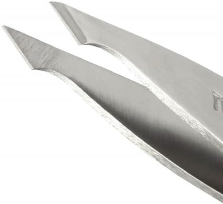 Tweezerman Stainless Steel Slanted Point Tweezer - Eyebrow Precision Tweezers, Facial And Ingrown Hair Removal (Classic Stainless)