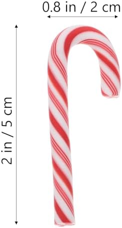 Luxshiny 100pcs Christmas Candy Cane Charms Lovely Resin Phone Case Accessories Realistic and Striped Decorations for Crafts Holiday Parties and Scrapbooking