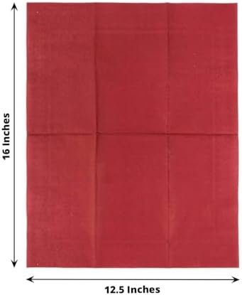 100 Count Burgundy 2-Ply Dinner Napkins, Soft Paper Disposable Party Wedding Reception Cocktail Beverage Napkins 8" x 4"