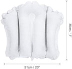 PATIKIL Inflatable Bath Pillow with Suction Cups, Terry Cloth Covered Shell Shape Bath Pillow Neck Support for Bathtub Hot Tub, White