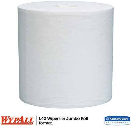 KIMBERLY-CLARK PROFESSIONAL* WYPALL L40 Wipers, Jumbo Roll, Perforated, 12 1/2 x 13 2/5, White, 750/Roll