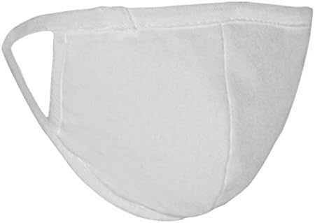 Eurow Reusable Cotton Face Masks, Breathable Triple-Layer Nonwoven Protection, Comfortable Fit with Soft Ear Loops, Washable Face Coverings, 3-Pack, White, Blue, & Gray