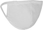 Eurow Reusable Cotton Face Masks, Breathable Triple-Layer Nonwoven Protection, Comfortable Fit with Soft Ear Loops, Washable Face Coverings, 3-Pack, White, Blue, & Gray