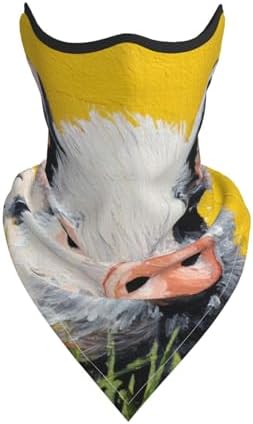 Cute Pig Green Grass On Yellow Reusable Face Cover Bandana Neck Gaiter Breathable Outdoor Balaclavas