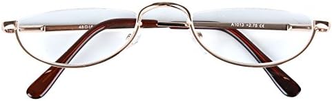 Agstum Half Moon Readers Spring Hinge Reading Glasses Single Vision (+2.50, Gold)