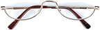 Agstum Half Moon Readers Spring Hinge Reading Glasses Single Vision (+2.25, Gold)