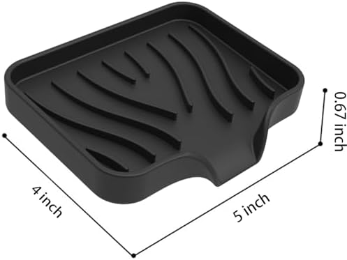 2 Pack Silicone Soap Dish with Drain, Bar Soap Holder for Shower,Bathroom and Kitchen Sink Organizer,Self Draining Waterfall Soap Tray (Black)