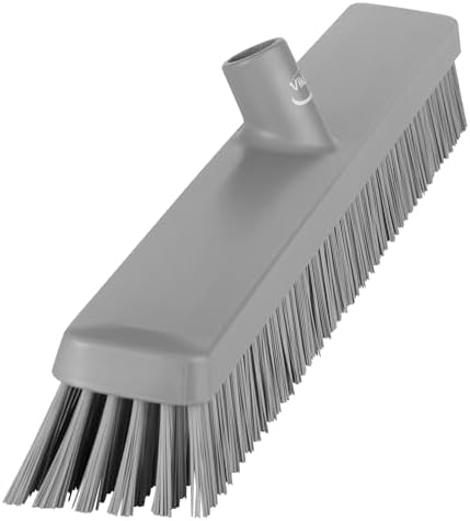 Vikan 319588 24" Heavy-Duty Push Broom, Soft/Stiff, Gray