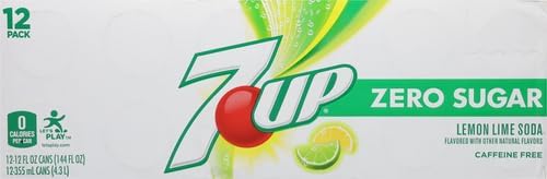 7UP Zero Sugar Lemon Lime Soda, 12 fl. oz. Cans, (Pack of 24)