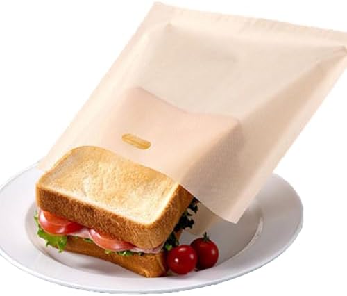 12 Pack Reusable Sandwich Bags Non Stick Toaster Bags Reusable Snack Bags for Toaster,Sandwiches,Panini,Toasts,Grilled Cheese