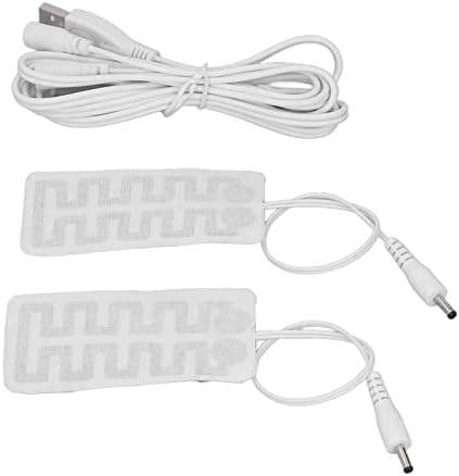 Pack of 2 USB Heating Film 8.9 X 4.6 Cm Carbon Fiber Soft Safe Machine Washable Electric Heating Pad for Gloves Socks Shoes