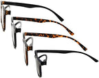 Eyekepper 4-Pack Round Full Coverage Ultrathin Flex Frame Reading Glasses Sunshine Readers