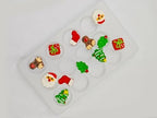 Edible Mixed Christmas Themed Sugar Santa Claus cake decorations, Christmas Tree cupcake toppers,perfect Stocking Icing Cookies decro for Xmas Gingerbread House, Macaron and Cakecicles