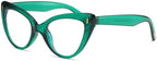 Viseng Womens Oversized Cateye Reading Glasses Blue Light Computer Glasses Stylish Reader +2.0 (green)