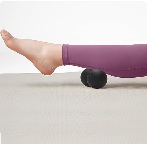 Peanut Massage Ball,Double Lacrosse Ball for Neck Sore Muscles,Medium Density Myofascial Release Massager Ball for Deep-Tissue Massage Muscle Knots Yoga Therapy(Black)