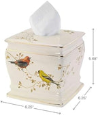 Avanti Linens - Tissue Box Cover, Decorative Countertop Accessories, Nature Inspired Home Decor (Gilded Birds Collection)