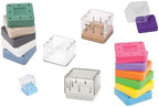 2 Pcs Dental Bur Block Silicone Square Magnetic Autoclavable 8 Capacity for Dental Lab Burs Holder Block (Neon Green)