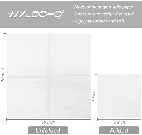 300 Count White Beverage Napkins,2-Ply White Cocktail Napkins,Disposable Party Napkins for Dinner Wedding Birthday Party Graduation