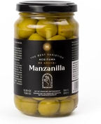 Triana Olivas by Don Gastronom. Manzanilla Olives sampler. Pitted, Whole, and Whole with Rosemary & Garlic. 350g (12.35oz) jars. Pack of 6 (two of each).