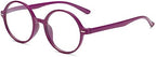 TZUFA Reading Glasses for Women Men Classic Round Readers 1.0 1.5 2.0 2.5 3.0 3.5 4.0 Retro Glasses with Lightweight Frame (Color : Purple, Size : 1.50x)