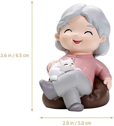 LUOZZY 2 Pcs Elderly Grandpa Grandma Figurine for Wedding Anniversary Birthday Party Cake Topper Decorations (Sofa Grandmother Grandfather)