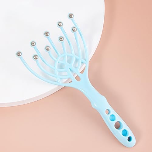 Scalp Massager, Handheld SPA Head Massager, 9-Prong Hair Care Massager, Deep Pressure Relief for Stress, Nice Gift for Parents, Blue