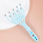 Scalp Massager, Handheld SPA Head Massager, 9-Prong Hair Care Massager, Deep Pressure Relief for Stress, Nice Gift for Parents, Blue