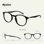 OPULIZE MET Blue Light Blocking Reading Glasses for Women Men, Slim Round Frame with Scratch Resistant and Spring Hinges, Computer Glasses with Anti-Reflective, Black +1 (Pack of 2)
