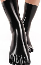 Latex Toe Socks for Clothing, Black Rubber Cosplay Party Socks