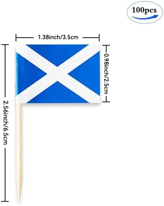 Scotland Flag Small Mini Scottish Flag Toothpicks for Party Appetizers, Cupcakes, Cakes, and Food, Perfect for National Holidays, Sports Events, and Themed Parties