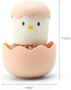 Cartoon Eggshell Dish,Cleaning Brush Long Lasting,Easy to Grip Cute Kitchen Scrub Brush,for Fresh Eggs and Incubator Scrub Brush for Washing Dishes Kitchen Utensils (Pink)
