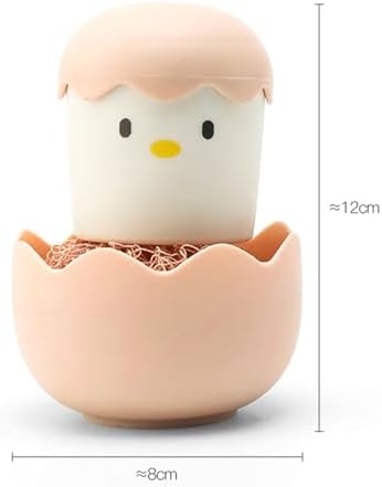 Cartoon Eggshell Dish,Cleaning Brush Long Lasting,Easy to Grip Cute Kitchen Scrub Brush,for Fresh Eggs and Incubator Scrub Brush for Washing Dishes Kitchen Utensils (Pink)