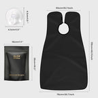Beard Bib Apron for Men, Shaving and Trimming Hair Catcher, Black