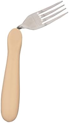Homecraft Caring Cutlery, Ivory Handle Left Handed Fork Stainless Steel Eating Utensil, Silverware for Weak Grip, Restricted Movement, Elderly, Disabled, Handicaps