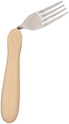 Homecraft Caring Cutlery, Ivory Handle Left Handed Fork Stainless Steel Eating Utensil, Silverware for Weak Grip, Restricted Movement, Elderly, Disabled, Handicaps