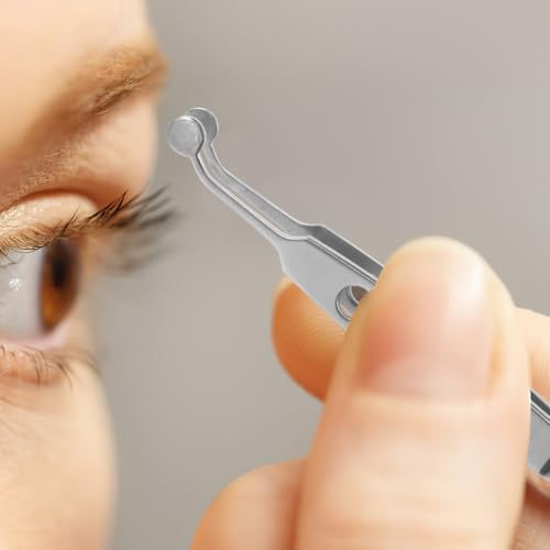 NOLITOY Meibomian Gland Expressor Eyelid Massage Tweezers: Stainless Steel Eyelid Forceps for Eye Care & Dry Eye Treatment – Facial Massage Tool for Women 4.13 Inches