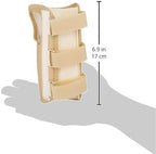 Rolyan D-Ring Right Wrist Brace, Size Medium Fits Wrists 6.75"-7.5", 7" Regular Length Support, Beige Brace with Straps and D-Ring Connectors to Secure and Stabilize Hands and Wrists