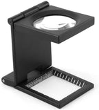 10x Magnifying Glass, Folding Pocket Magnifier with Pouch, Zinc Alloy and Optical Glass, 28mm Lens, Black, for Watch Repair and Jewelry Inspection