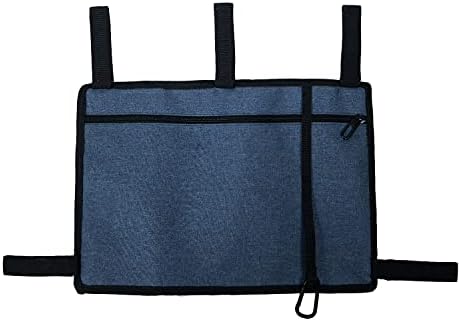 Caroo Walker Bag Basket with Cup Holder Suit for Adult Folding Walkers Rollator Organizer Carry Storage Pouch Water-Resistant Armrest Accessories for Seniors, Elderly, Handicap, Blue