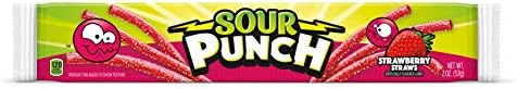 Sour Punch Strawberry Sour Straws 2oz Tray (Pack of 24)