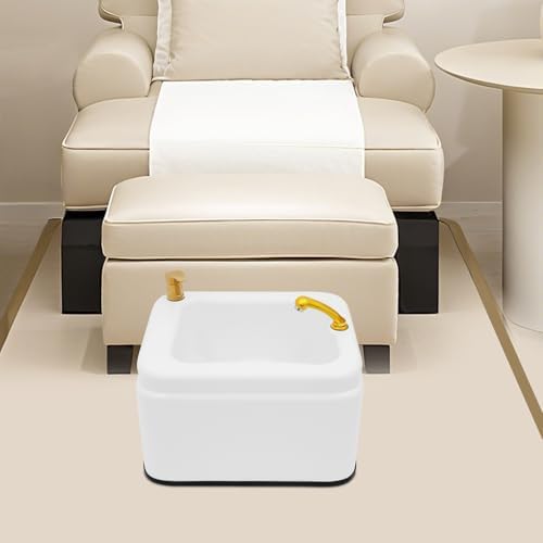 Acrylic Foot Bath Tub 15L, Large Spa Pedicure Basin with Pull-Out Shower Head, Hot & Cold Water Connect, Easy Foot Drain Valve for Home or Salon Relaxation