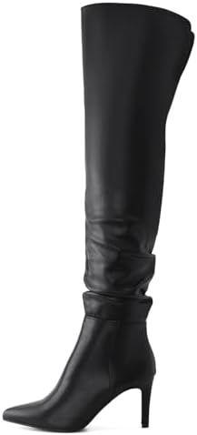 Shoe'N Tale Thigh High Boots for Women Over The Knee Stiletto Heel Pointed Toe Long Sexy Boots