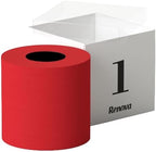 Renova Colored Toilet Paper Gift Box - 1 Compact Roll - 140 Sheets - 3 Ply - Septic Safe - Sustainable & Soft (Red)