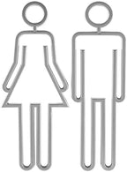 Acrylic Adhesive Backed Men's and Women's Bathroom Sign, Bathroom Door Signs, Restroom Signs for Business,Bathroom Signage (Silver)