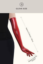 BABEYOND Long Gloves for Women - Shiny Metallic Wet Look Elbow Length Stretchy Halloween Costumes