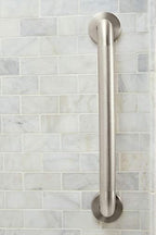 Moen LR8942P Bathroom Safety 24-Inch Stainless Steel Bathroom Grab Bar with Textured Grip, Peened
