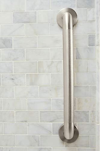 Moen LR8942P Bathroom Safety 24-Inch Stainless Steel Bathroom Grab Bar with Textured Grip, Peened